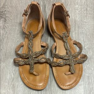 Giani Bini Brown Beaded Sandals